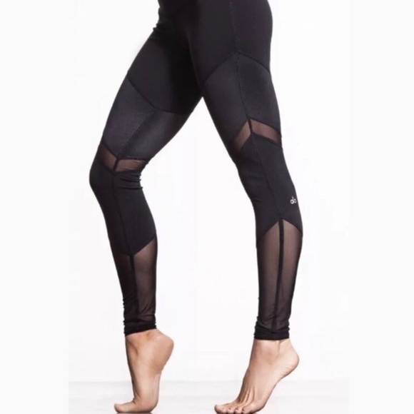 ALO Yoga Pants - Alo Yoga Sheila Black Mesh Legging